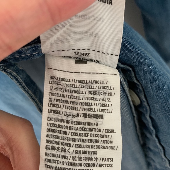 Abercrombie & Fitch Jewel Collar Denim Shirt Blouse - Picture 7 of 7